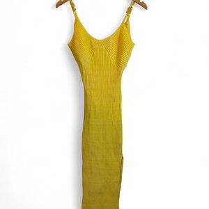 REVOLVE  House of Harlow 1960 Yellow Ribbed Knit Midi Dress,  Size Small/P